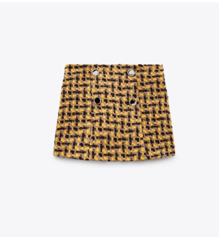 Textured Double-breasted Blazer And Culottes Set