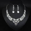 Water Drop Women's Alloy Bridal Necklace Two-piece Earrings Set