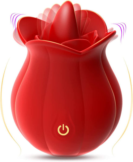 Women's Rose Tongue Licking Masturbation Device Simulation Electric Silicone Tongue Sex Toys