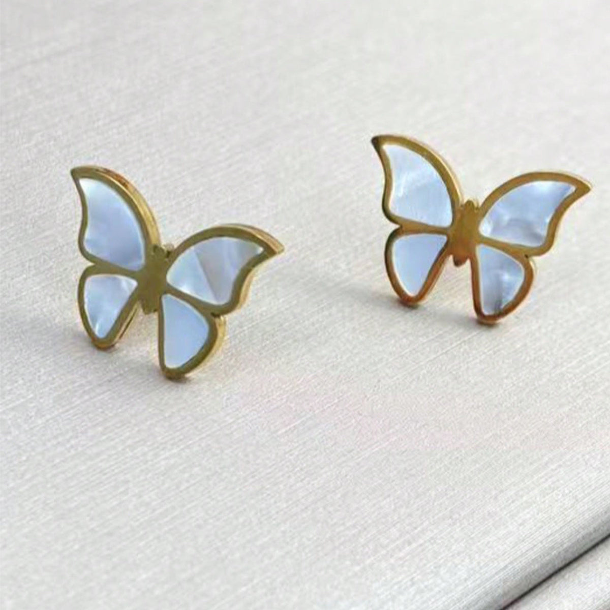 Lxalry 18K Gold Plated Butterfly Jewelry Set With Mirror Polish  Hypoallergenic Skin Safe 4PCS Necklace Earrings Bracelet Ring For Women, Never Fade Luxury Gift For Her