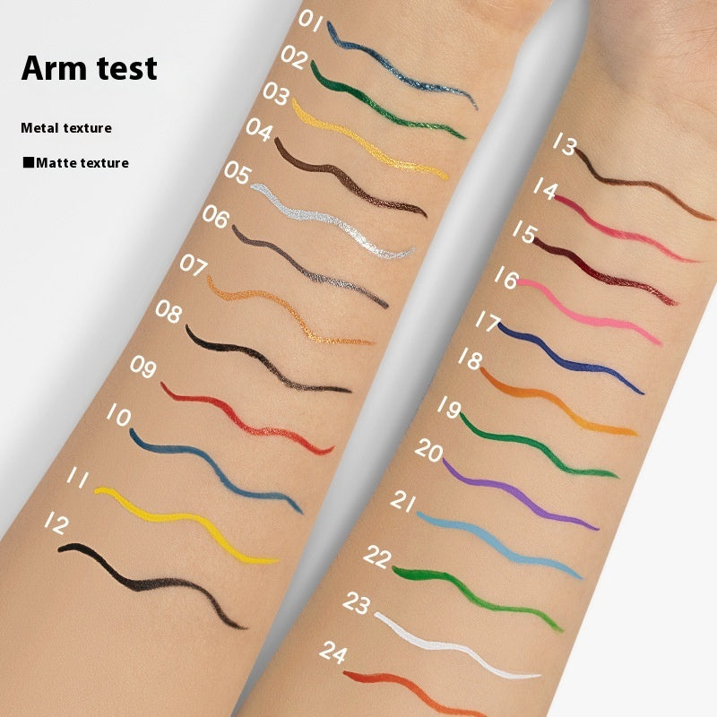Color Eyeliner Makeup Waterproof Quick-drying Very Fine 24 Colors