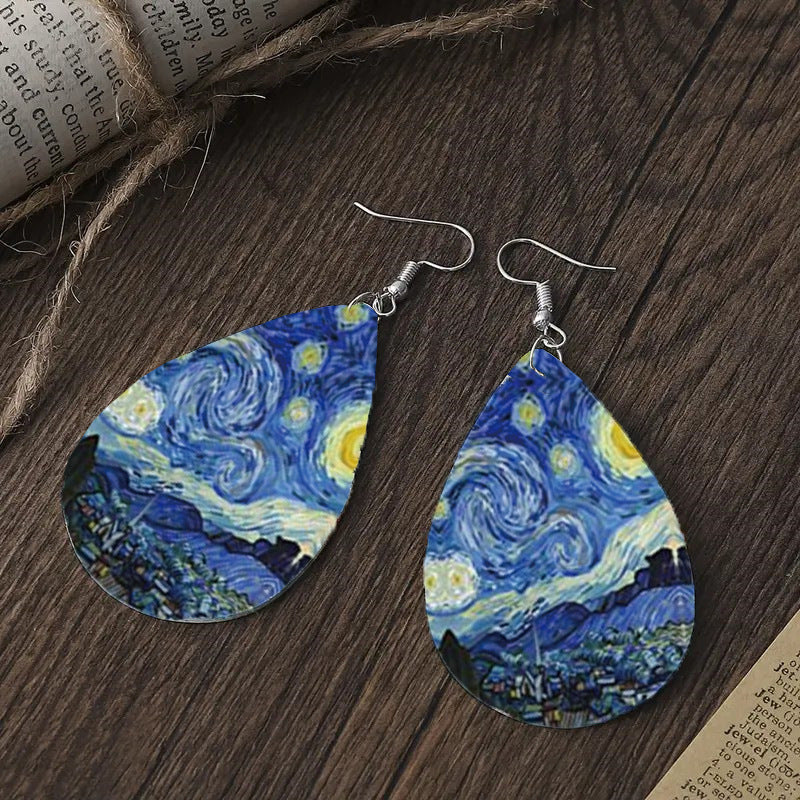 Alpcamers Double-sided Printing Starry Night Earrings