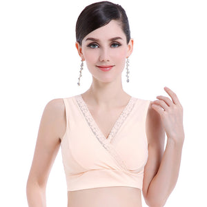 Lace Vest-style Maternity Underwear Wireless Cross Nursing Bra