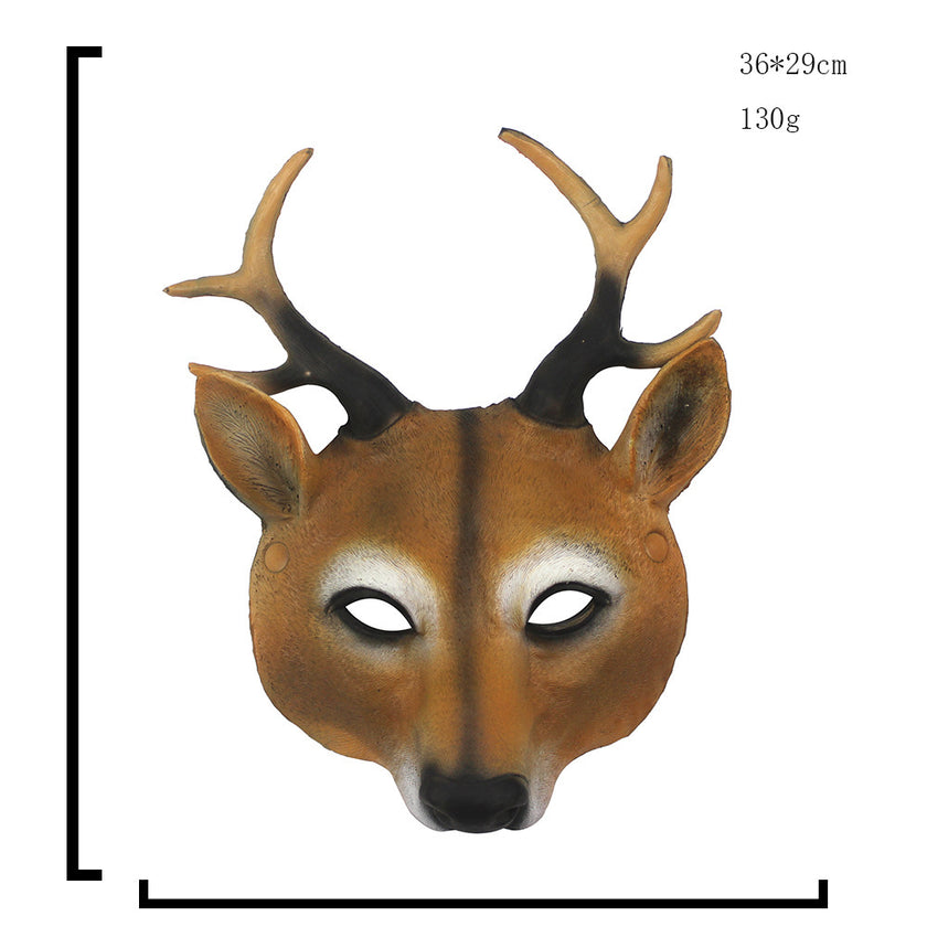 Sika Deer Mask Halloween Deer Mask Carnival Party Pu Animals Mask