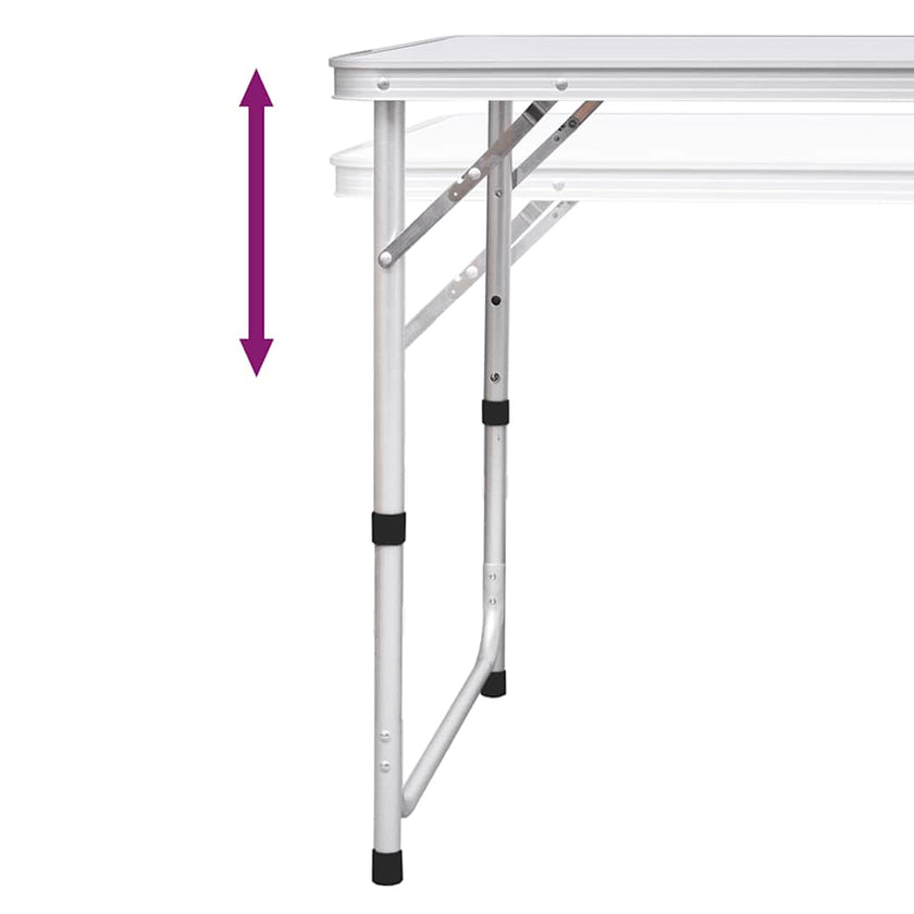 Folding Camping Table, Height Adjustable,   Camping Table with 4
