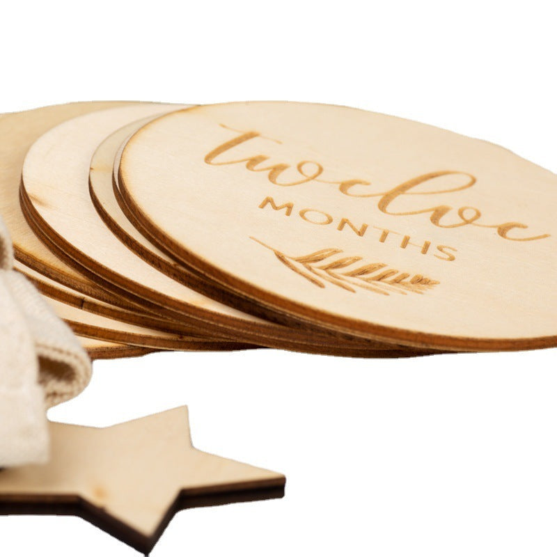 Wooden Baby Baby Growth Commemorative Card Photo Props