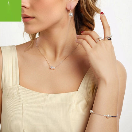 S925 Sterling Silver Shell Pearls Bracelet