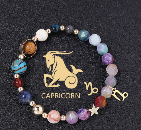 Twelve Constellation Constellation Bracelet Natural Stone Cut Color