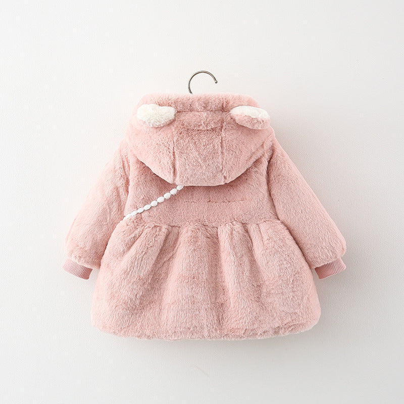 Autumn And Winter New Imitation Fur Hooded Bag Coat