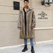 European And American Fall Winter Men Long Imitation Fur Coat Popular Men's Imitation Fox Fur Warm Coat