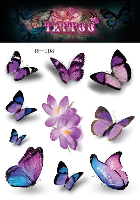 Waterproof Temporary Tattoo Sticker Small Butterfly Body Art Fake Tattoo Flash Tattoo Clavicle Female