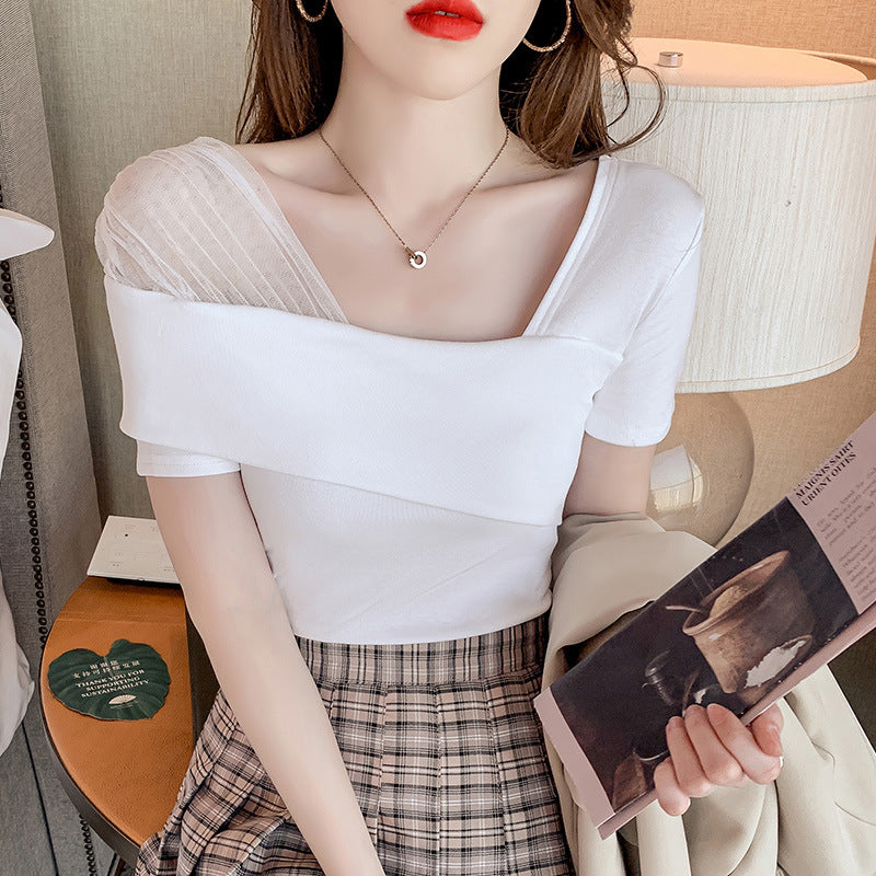 Summer Korean Slim Short Sleeve T-shirt Women