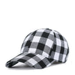 Black Red Check Peak Baseball Hat