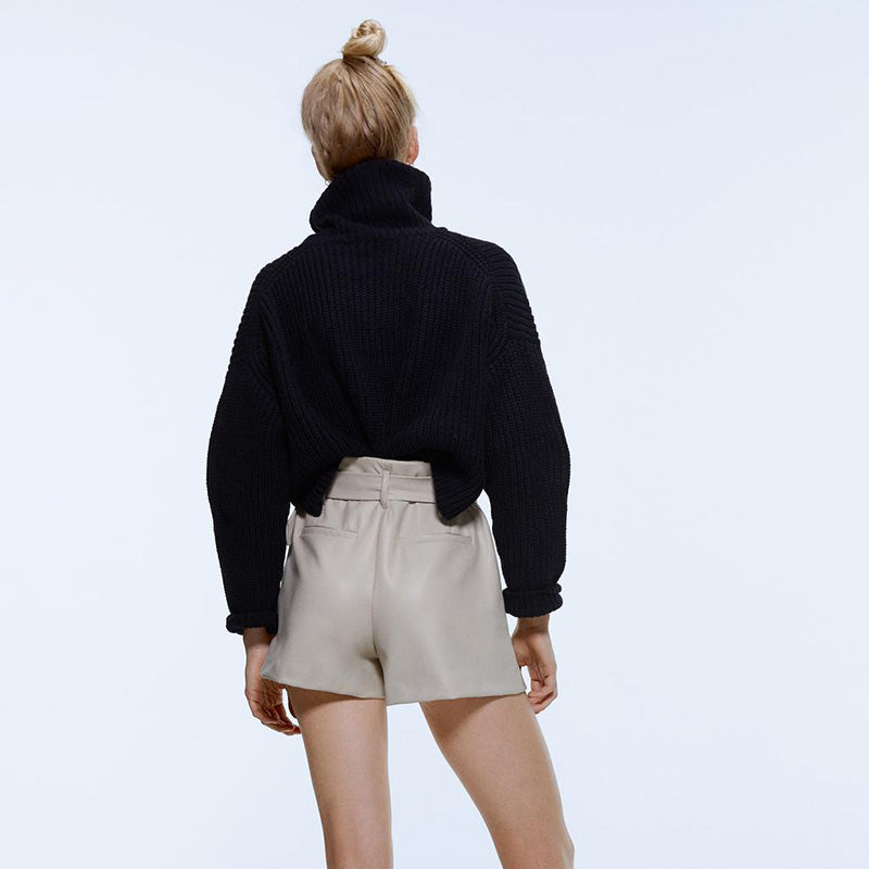 Alpscommerce Women's leather shorts