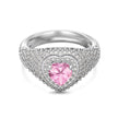 Wedding Style S925 Sterling Silver Ring Female Delicate Heart Full Zirconium Inlaid Holiday Ring