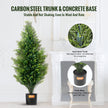 2 Pack 3' Artificial Cedar Topiary Tree Faux Plant UV Decor In/Outdoor
