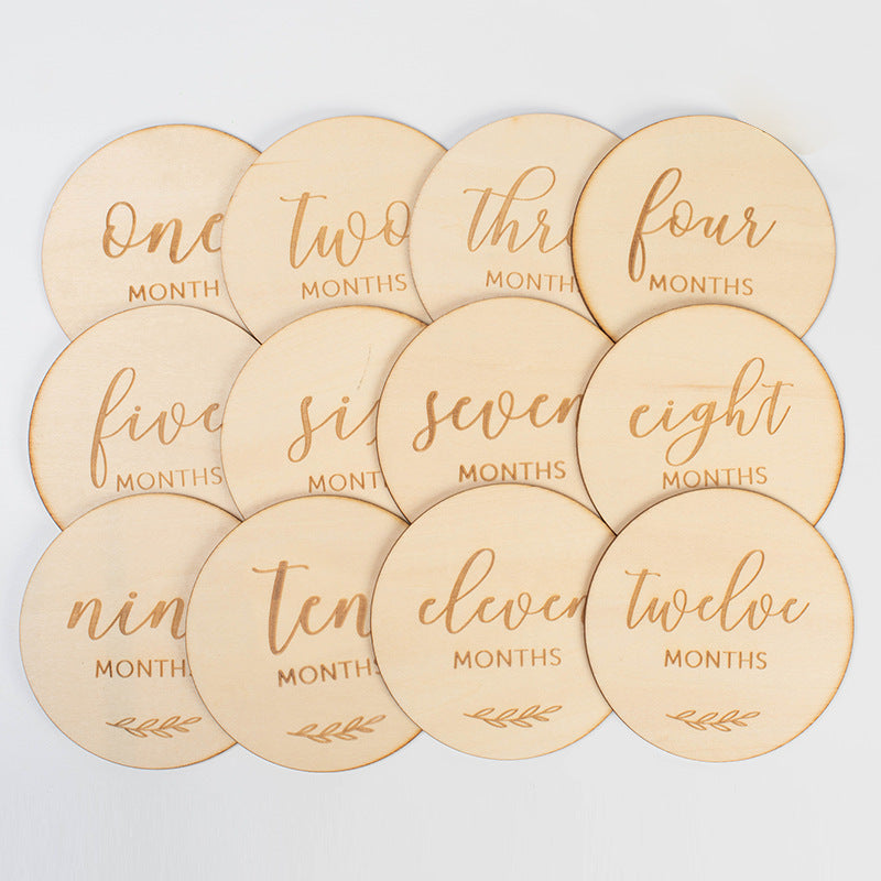 Wooden Baby Baby Growth Commemorative Card Photo Props