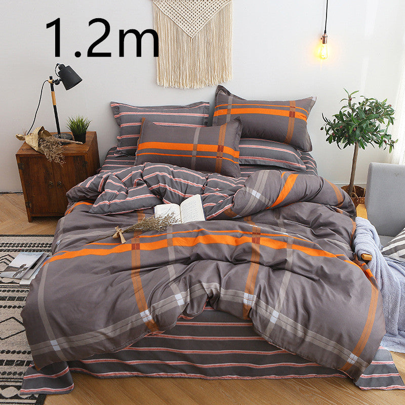 Four-piece set of net red aloe cotton bedding
