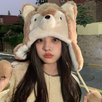 Cute And Sweet Husky Plush Hat
