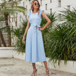 Retro Dress Ruffled Sleeveless Beach Dress