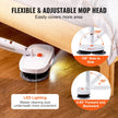 VEVOR Cordless Electric Mop, Electric Spin Mop With Water Tank, Up To 40 Mins Battery, LED Headlight, Dual Mop Heads, 4 Microfiber Pads  4 Trapezoid Microfiber Pads, For Hardwood Tile Floor Cleaning