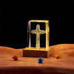 Crystal Cube Buddha Statue Cross Three-dimensional Ornaments