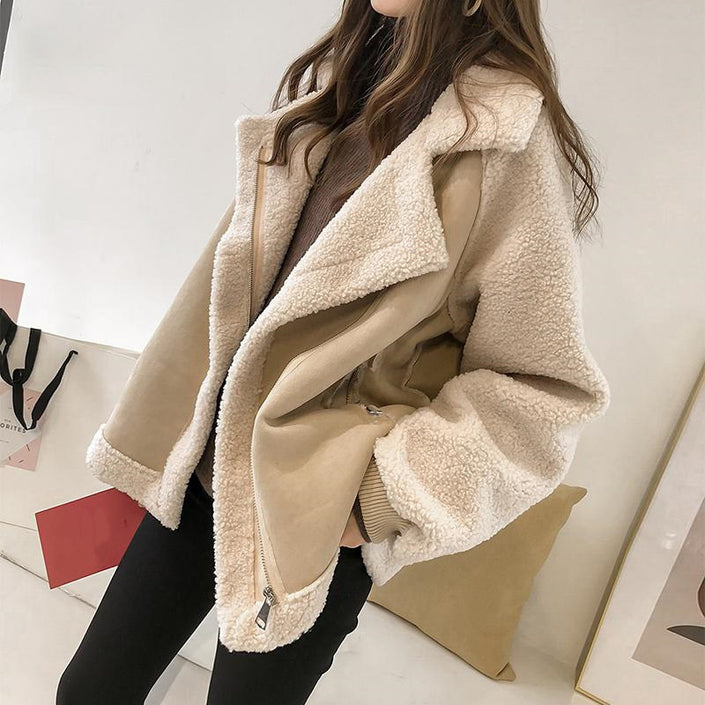 Lamb fur coat