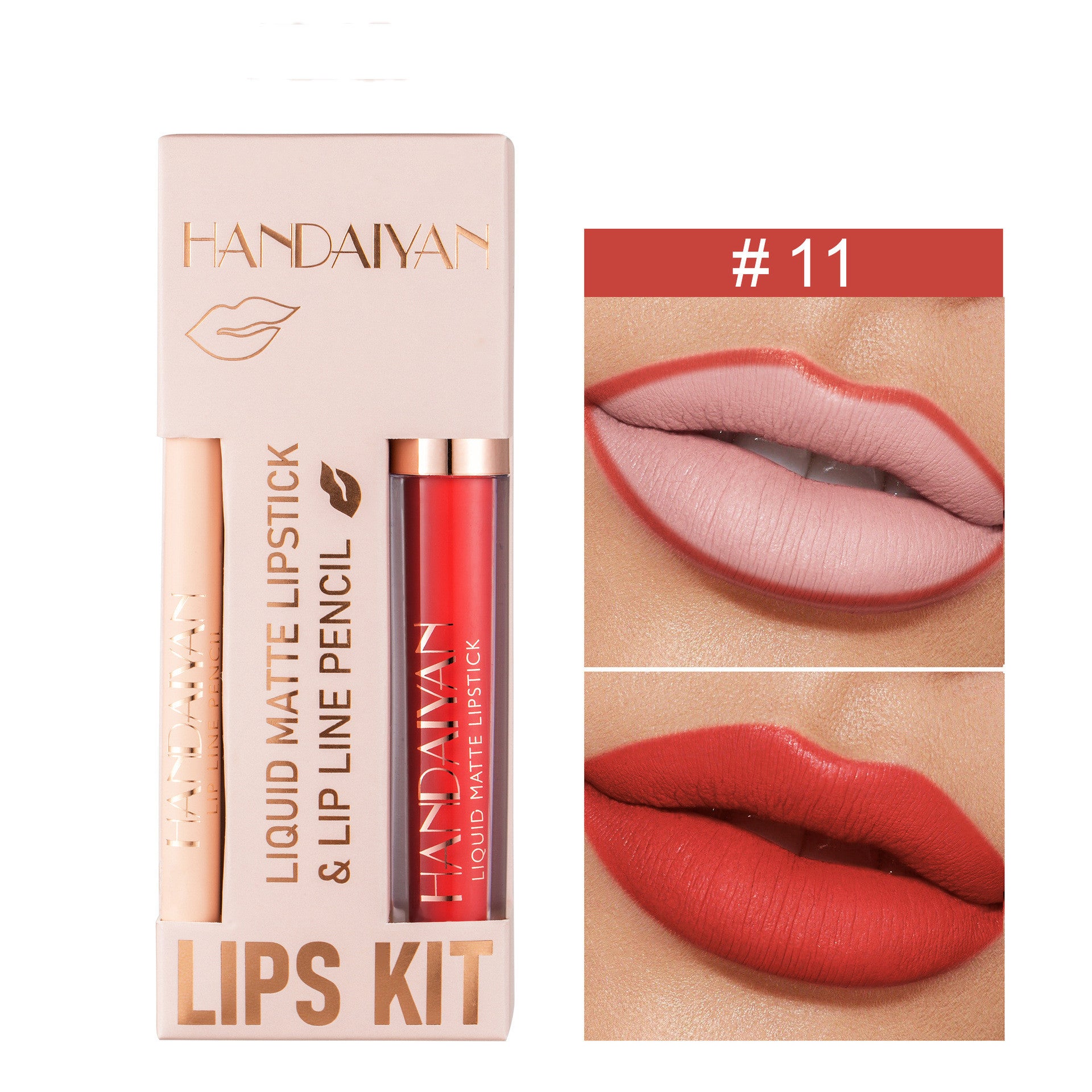 Liner Lip Glaze Set Waterproof No Stain On Cup Velvet Matte Lipstick