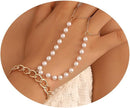 Small Rice-shaped Beads Rice Beads Zircon Pearl Ring Chain Love Finger Chain Ornament