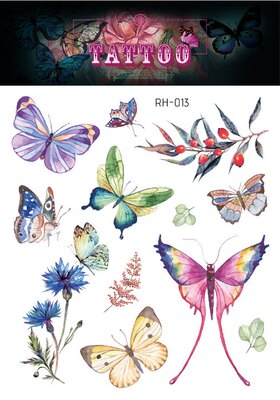 Waterproof Glitter Butterfly Tattoo Stick Gradient Tattoo