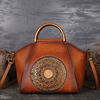 Handbag Totem Pattern High Quality Natural Skin Women Shoulder Tote Bags