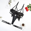 Summer Women's Clothing Bow Suspenders Underwear Three-piece Set