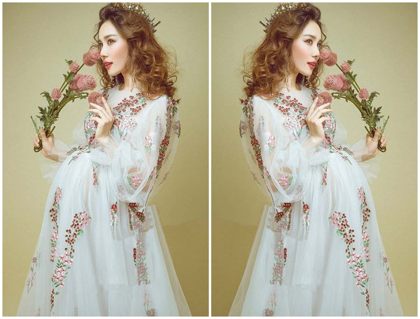 Sweet Retro Style Maternity Photo Photo Clothing Lace Skirt