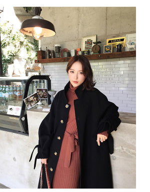 Mid-length thick cashmere coat