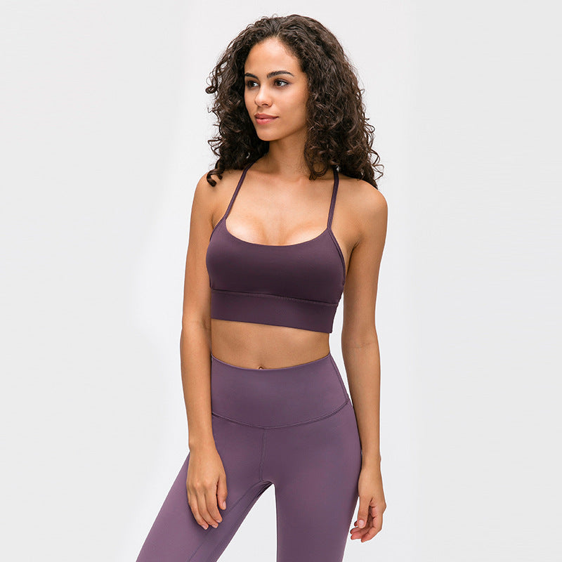 Y-shaped Beautiful Back Solid Color Running Sports Underwear Women