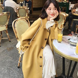 Mid-length thick cashmere coat