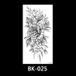 Black and white sketch flower tattoo stickers