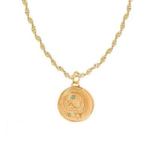 Star Moon Circle Card Stacked Necklace