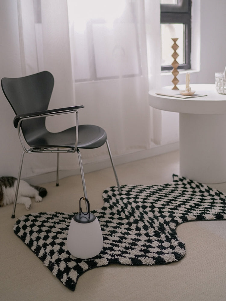 Checkerboard Tufted Shaped Anti-Slip Carpet