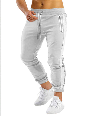 Men's Trendy Latest Running Fitness Side Contrast Color Velcro Sports Trousers