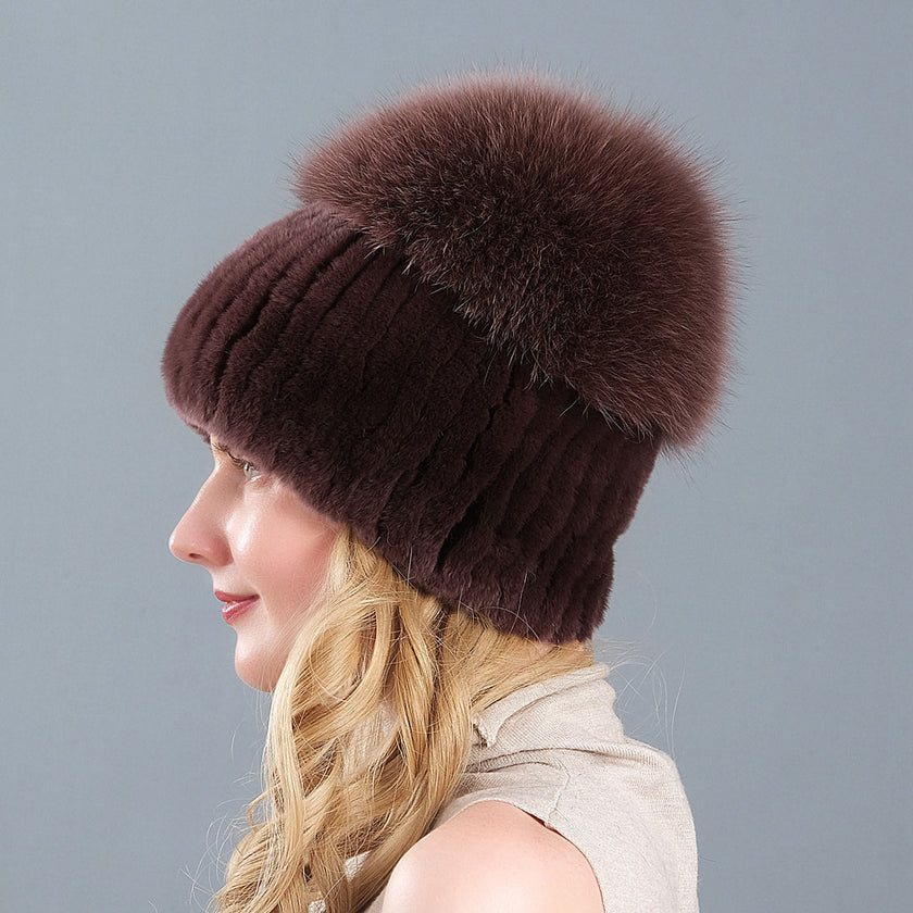 Korean Style Knitted Earmuffs Straw Hat Women