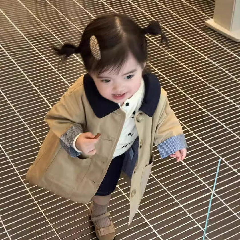 Girls' Spring And Autumn Clothes Children's Trench Coat