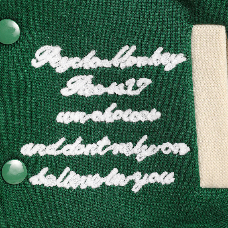 Toddler Kids Girls Boy's Trendy Embroidery Letters Print Jacket Baseball Collar Sports Casual Coat Children's Wear