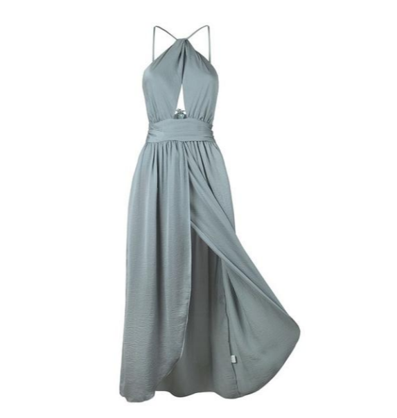 Alpscommerce backless dress Split fork hanging skirt