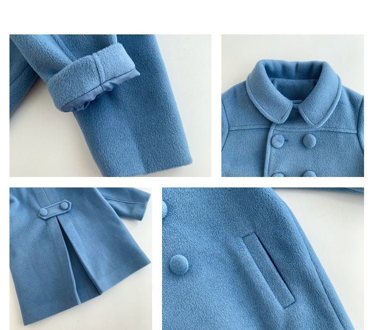 Cotton Padded Double-breasted Woolen Coat