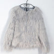 ladies fur coat long-sleeved women drift coat jacket wool coat V word collar
