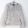ladies fur coat long-sleeved women drift coat jacket wool coat V word collar