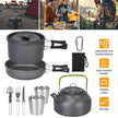 12Pcs Camping Cookware Set Camping Stove Aluminum Pot Pans Kit