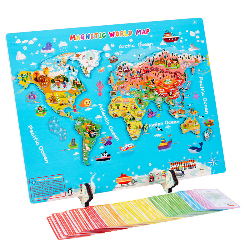 Children Educational Toys World Map Wooden