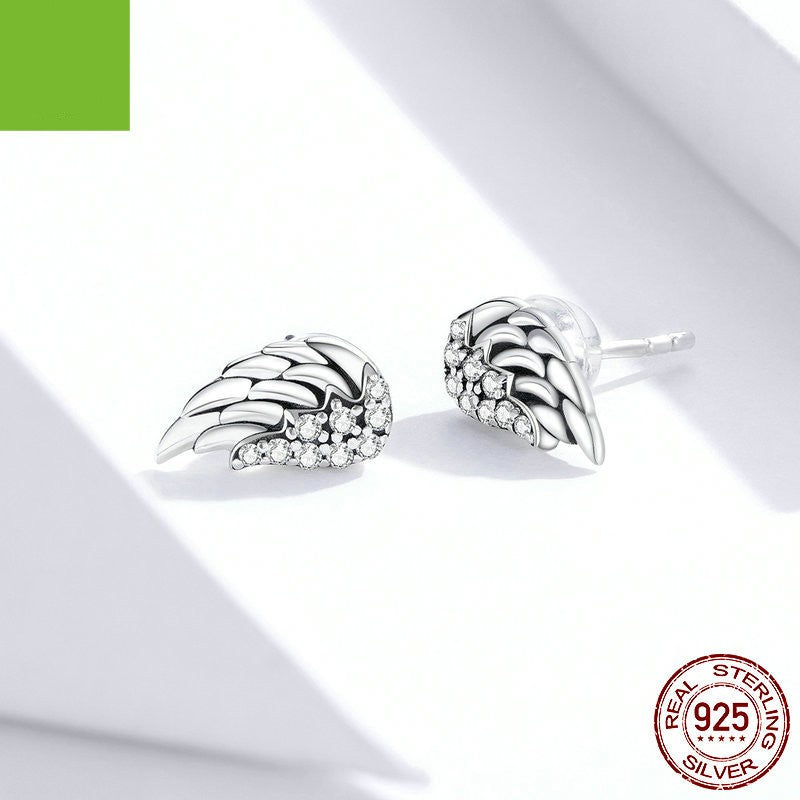 S925 Sterling Silver Wings Earrings Hypoallergenic